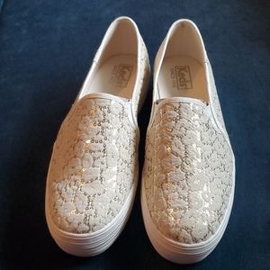 Leopard sequin sneakers, worn once